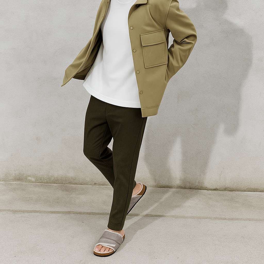 Kyoto Shearling Jacket Men Classic Warm Winter OuterwearKyoto Shearling Sandal Shoes Comfortable Casual Footwear - Image 13