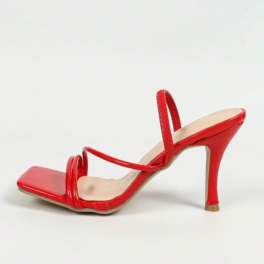 Strappy Buckle High Heel Sandals For Women in White - Quarter View