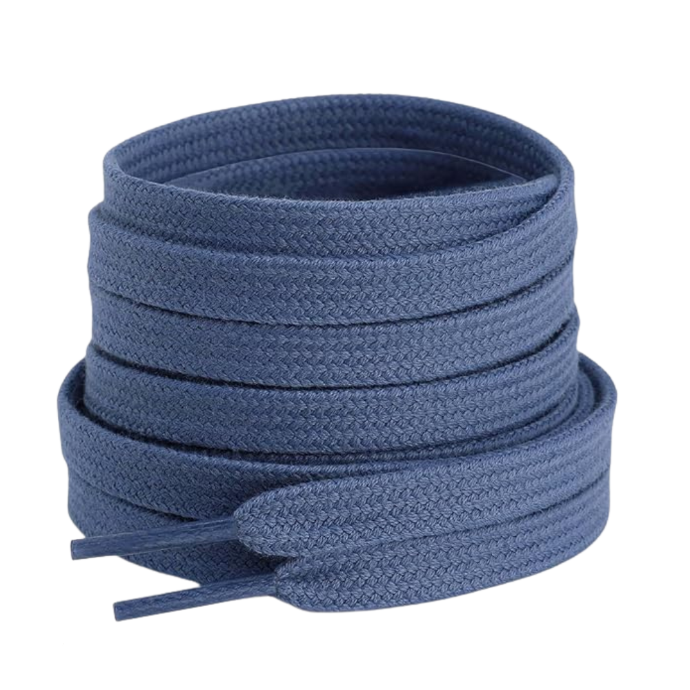 Pair of 2 Cotton Flat Shoelaces Wide for Sneakers and Athletic ShoesPair of 2 Cotton Flat Shoelaces Wide for Shoes - Image 3