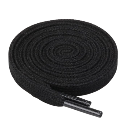 Pair of 2 Cotton Flat Shoelaces Wide for Sneakers and Athletic Shoes