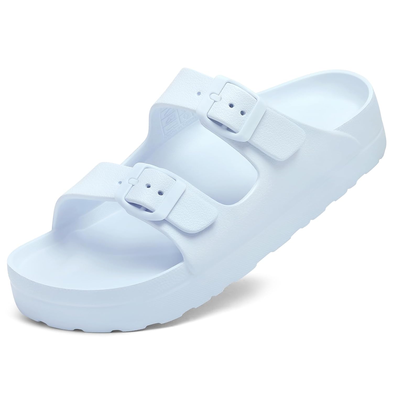 Lightweight Platform Slip On Sandals With Double Buckle Design For Women