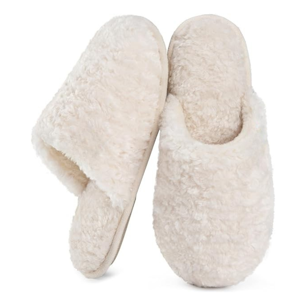Women Fuzzy Slip On Memory Foam Indoor Slippers  