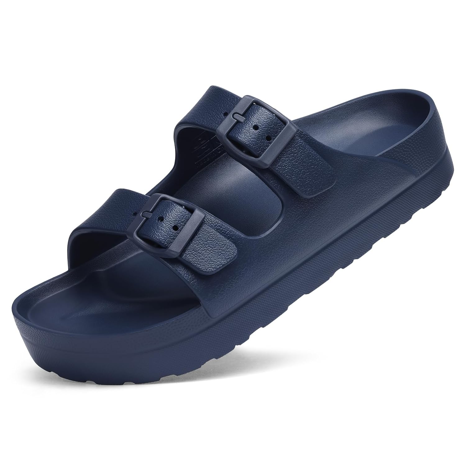 Lightweight Platform Slip On Sandals With Double Buckle Design For Women