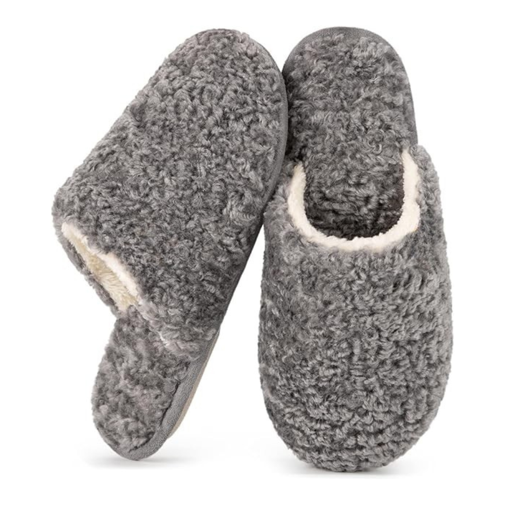 Women Fuzzy Slip On Memory Foam Indoor Slippers  