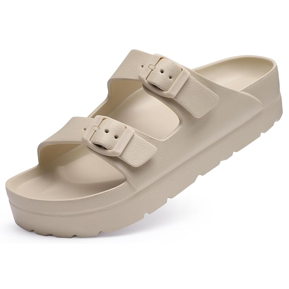 Women Lightweight Foam Slides Sandals with Adjustable Buckle