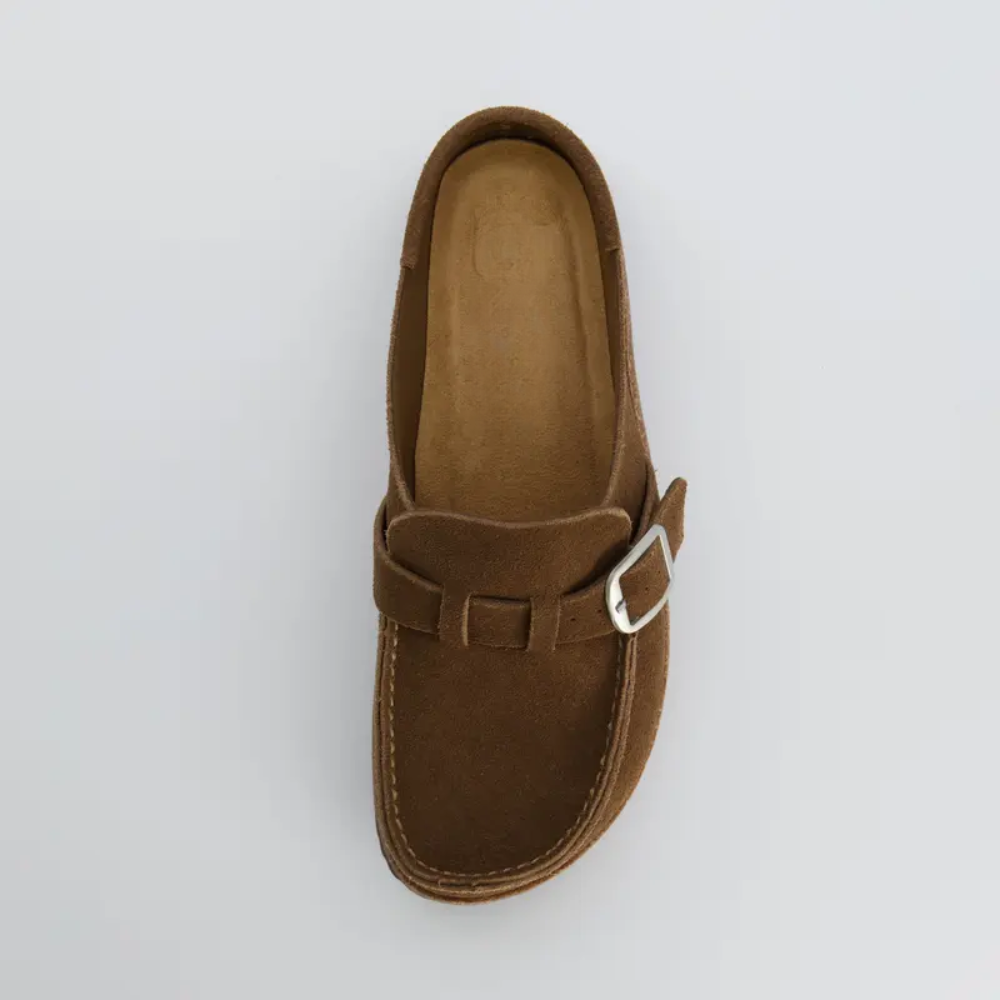 Women's Hobby Suede Cork Footbed ClogsSlip On Clogs With Adjustable Buckle For Women - Image 9