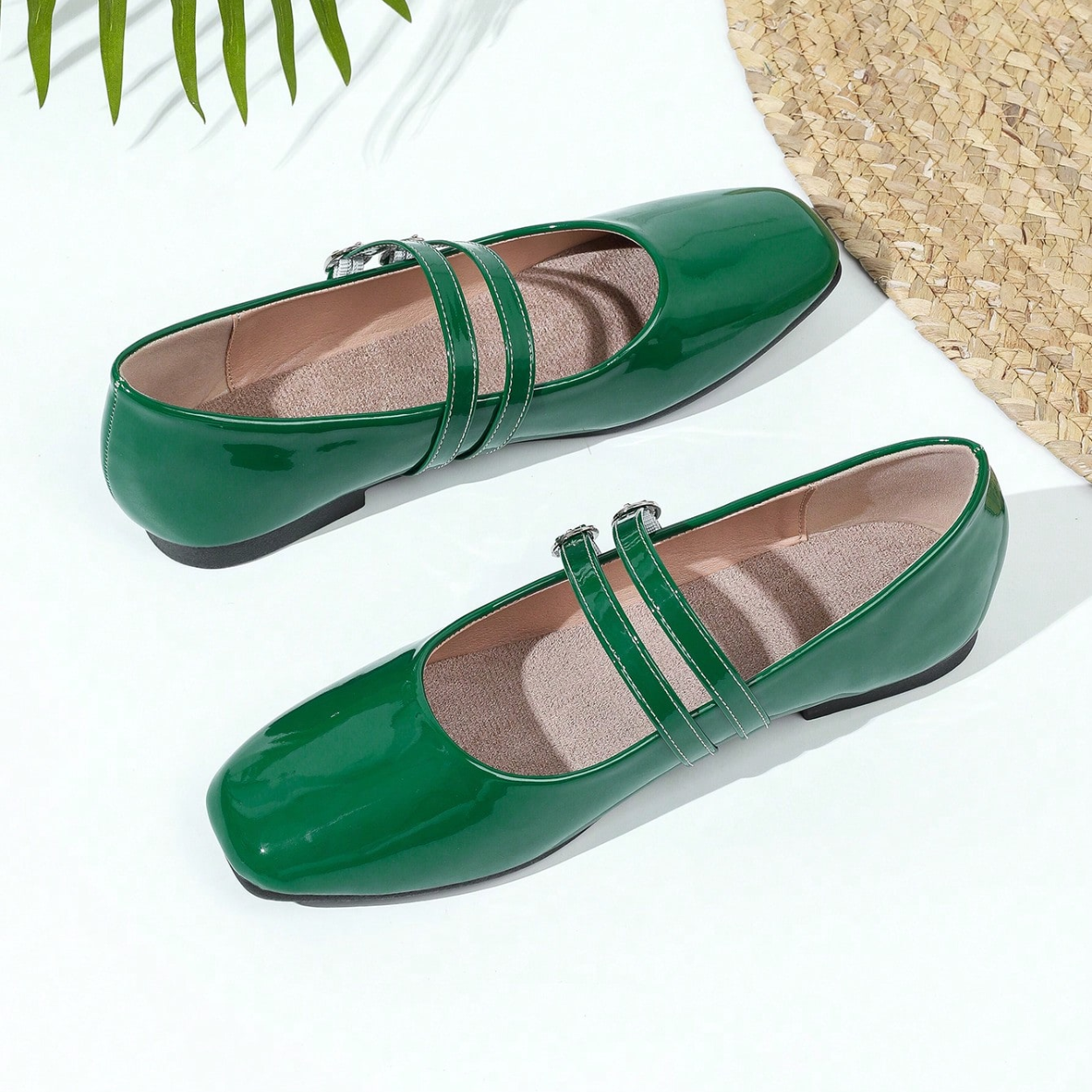 Vintage Mary Jane Inspired Flats With Double Strap For Women in Dark Brown - Profile View