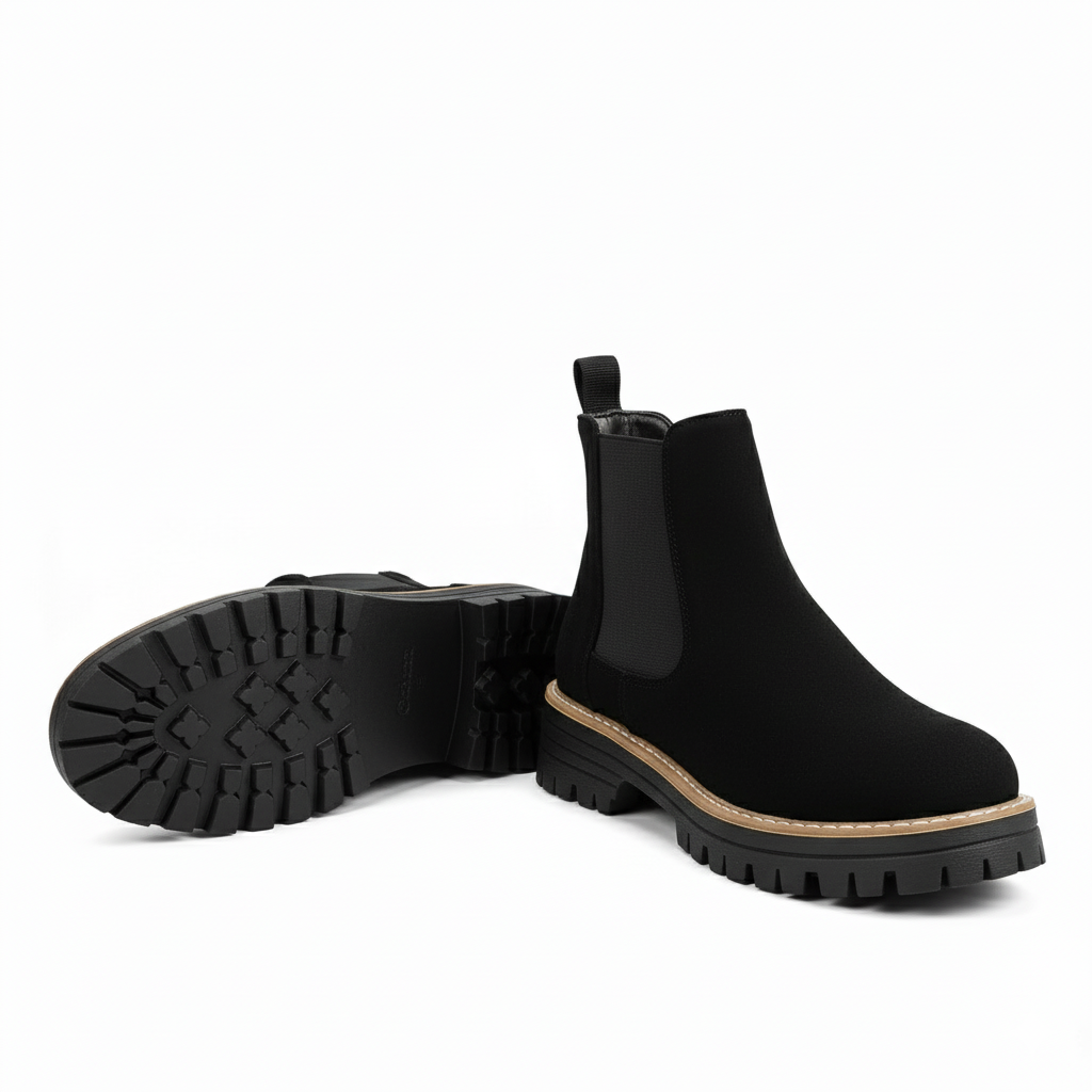 Women's Chunky Platform Chelsea Boots with Cushioned Insole