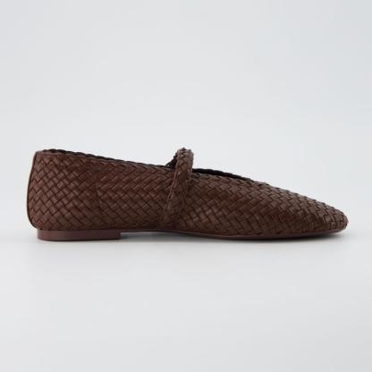 Woven Bistro Mary Jane Flat Shoes