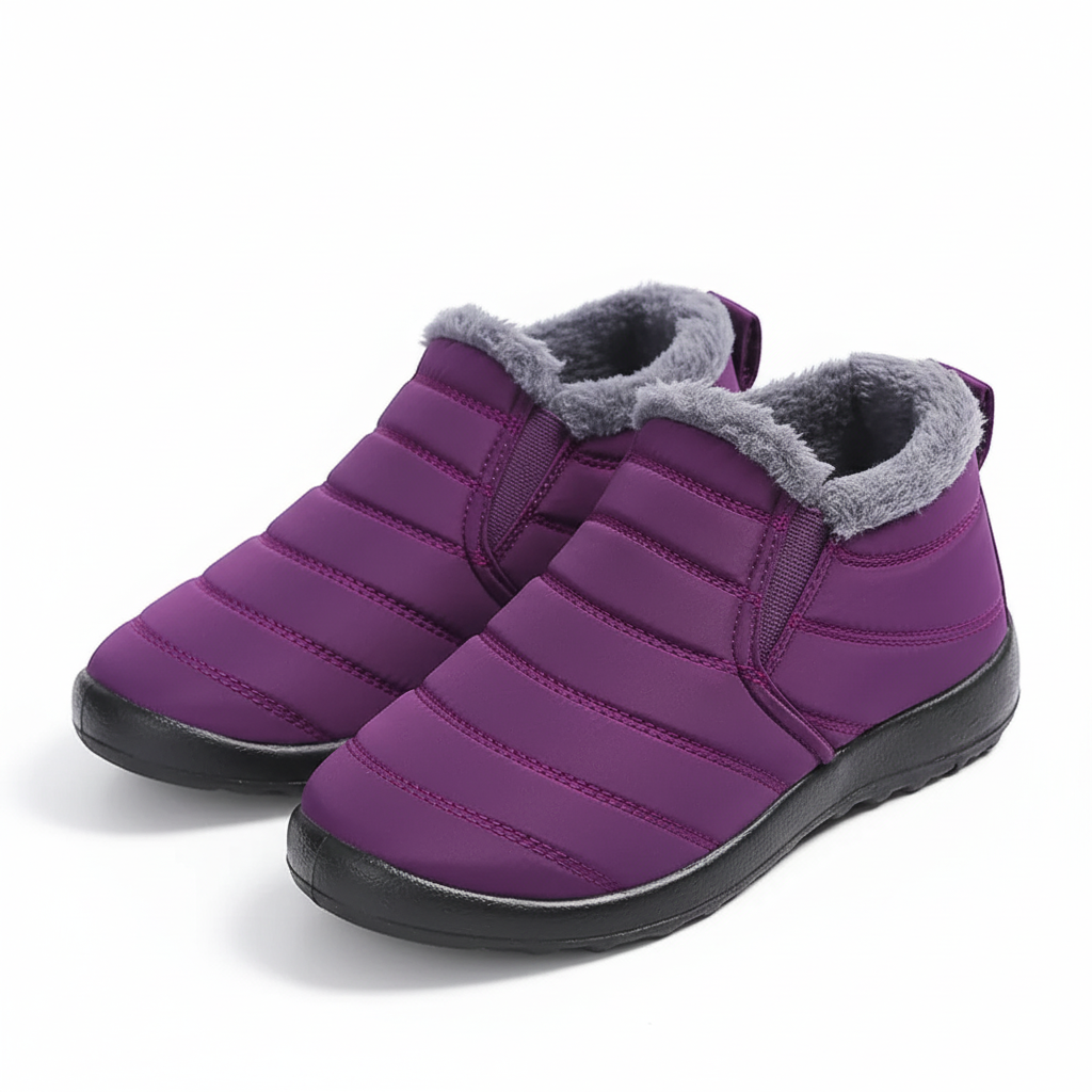Slip On Winter Boots For Women With Thick Fabric Upper And PU Sole