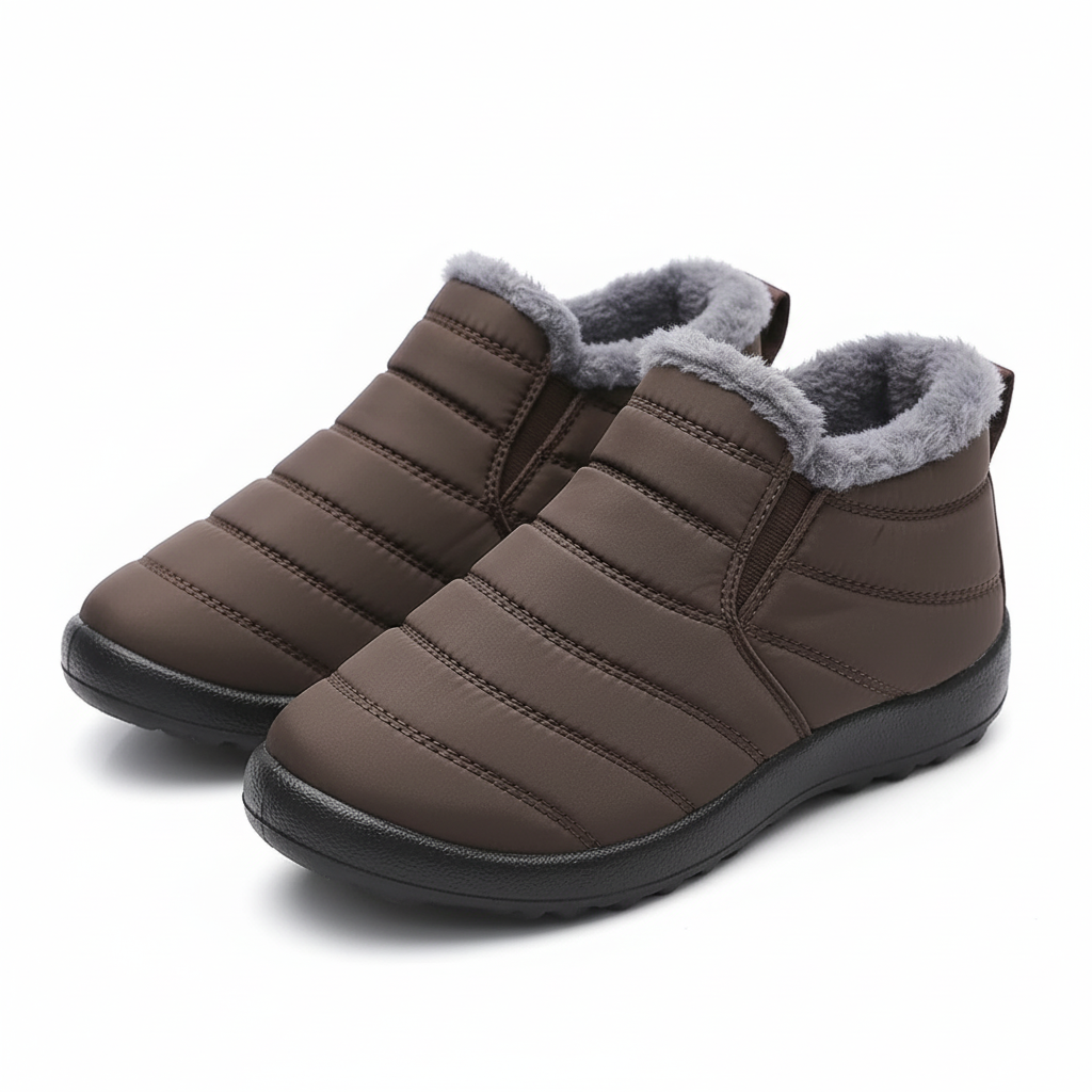 Slip On Winter Boots For Women With Thick Fabric Upper And PU Sole