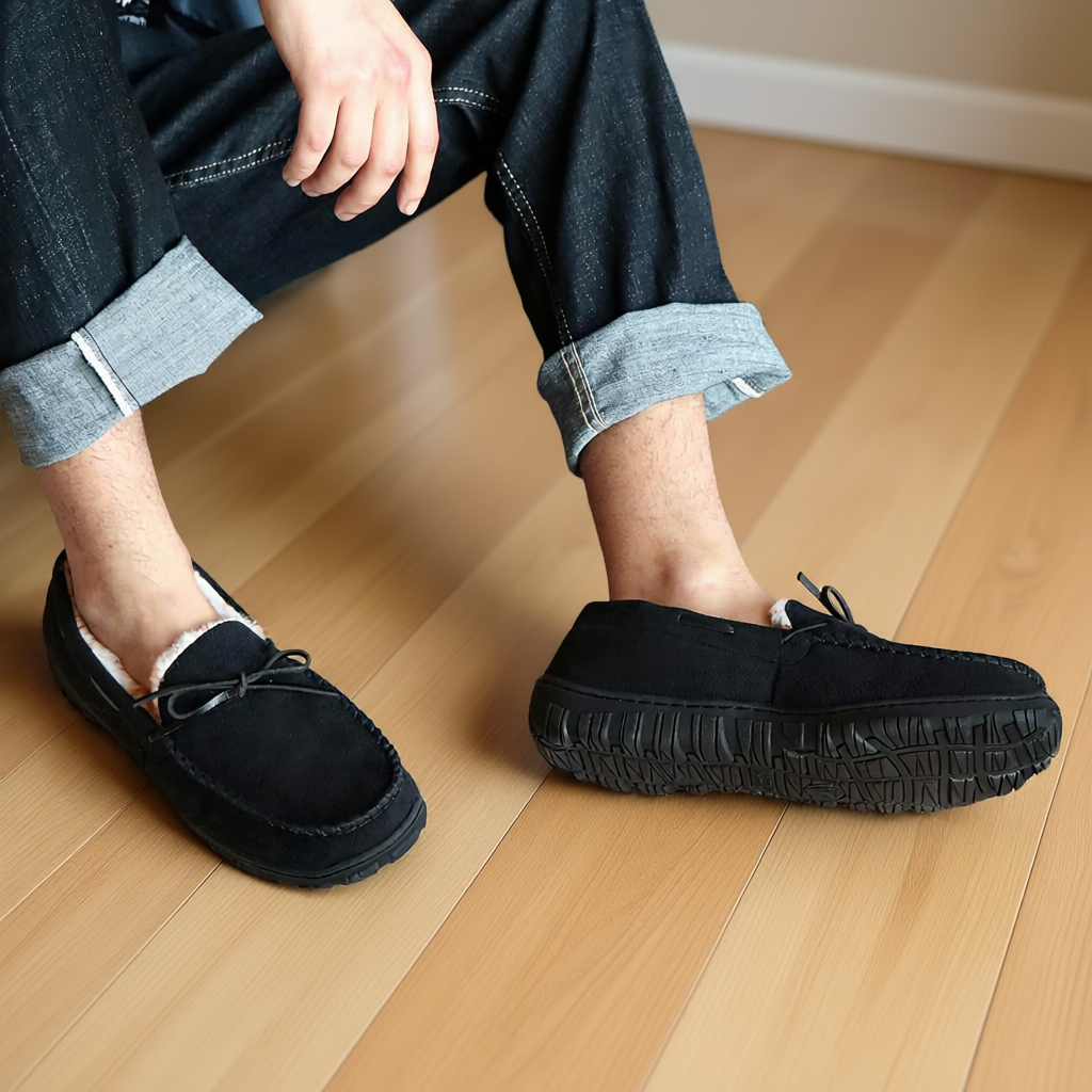 Men Moccasin With Cozy Memory Foam Slippers