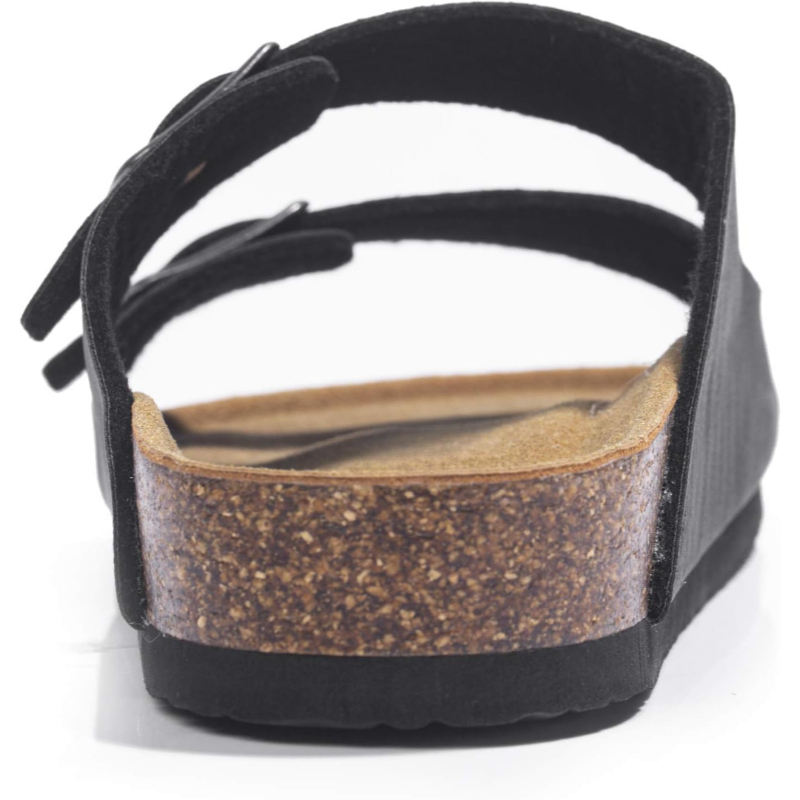 Arch Support Slides With Adjustable Buckle Straps And Cork Footbed