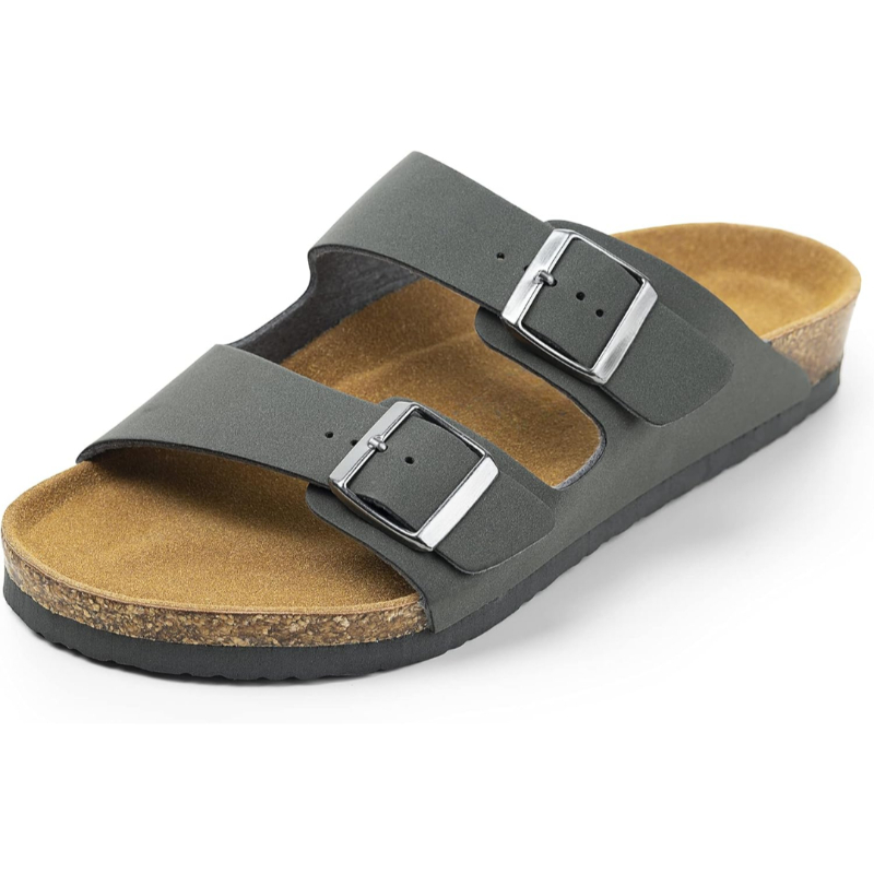 Arch Support Slides With Adjustable Buckle Straps And Cork FootbedArch Support Slides With Adjustable Buckle Straps And Cork Footbed - Image 7