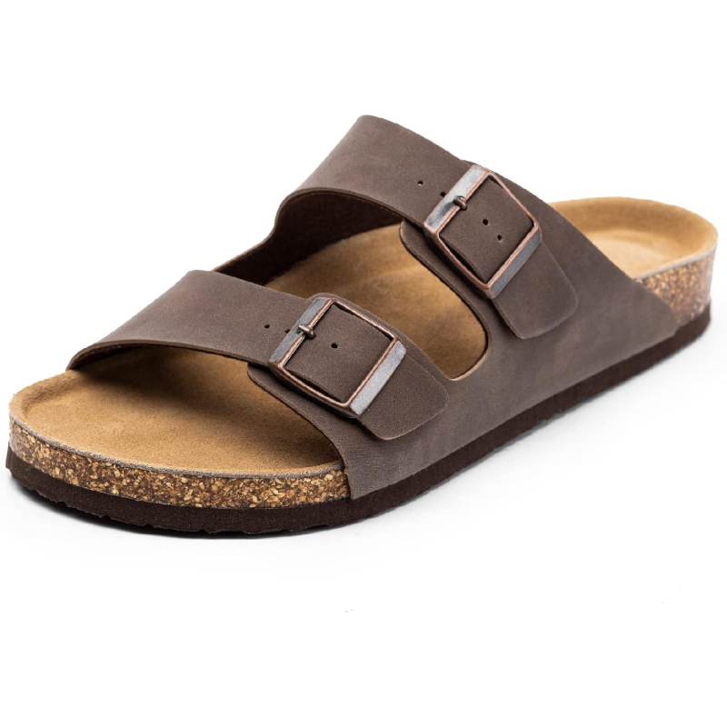Arch Support Slides With Adjustable Buckle Straps And Cork FootbedArch Support Slides With Adjustable Buckle Straps And Cork Footbed - Image 6