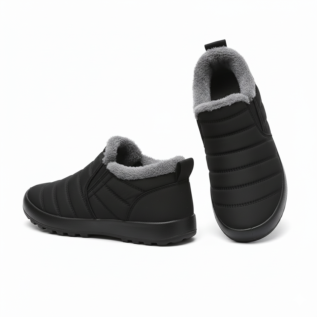 Slip On Winter Boots For Women With Thick Fabric Upper And PU Sole