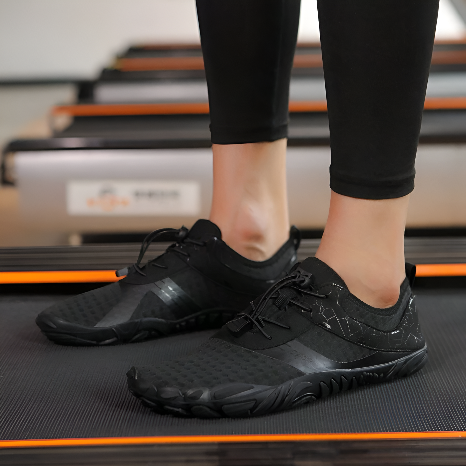 Adjustable Quick Dry Barefoot Water Shoes in Turquoise - Heel Detail