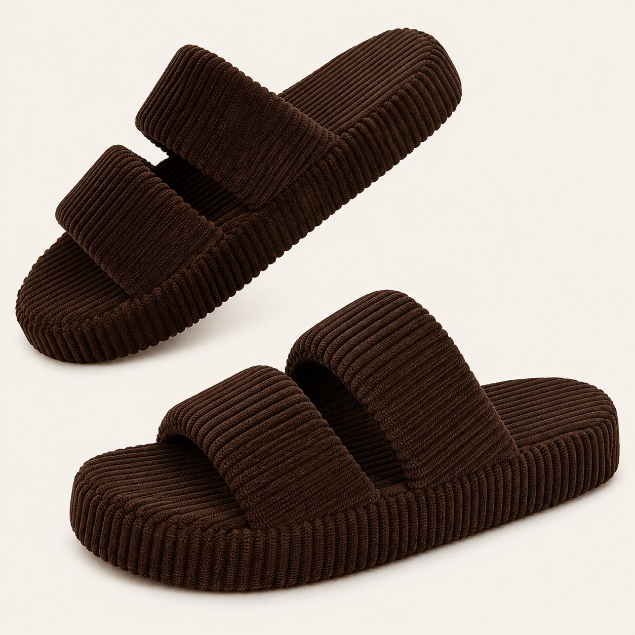 Memory Foam Dual Strap Lightweight Slide Sandals For Women