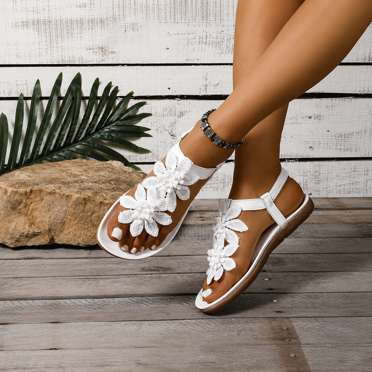Floral Design Lightweight Casual Flat Sandals for Women