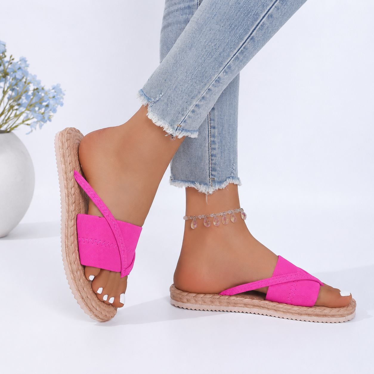 Plus Size Flip Flops Lightweight Holiday Slippers For Women