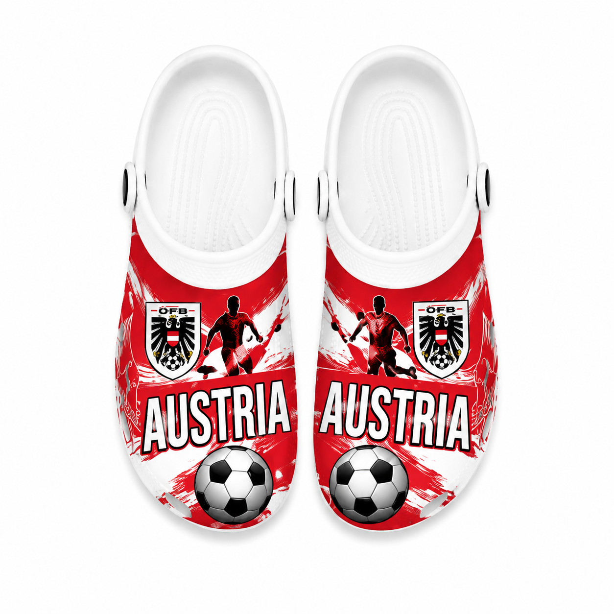 World Cup 2026 Austria Football Fan Printed Clogs