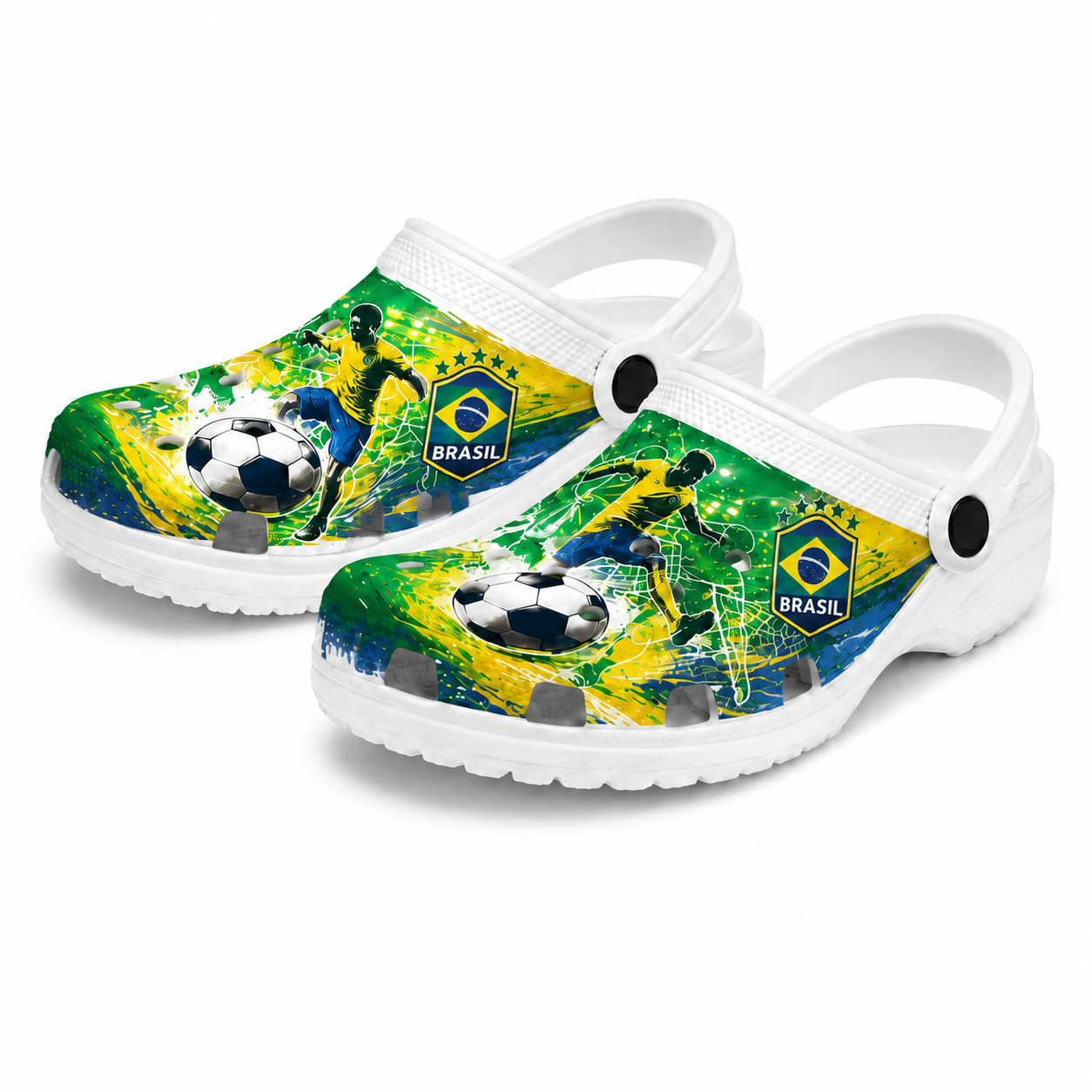 World Cup 2026 Brazil Football Fan Printed Clogs