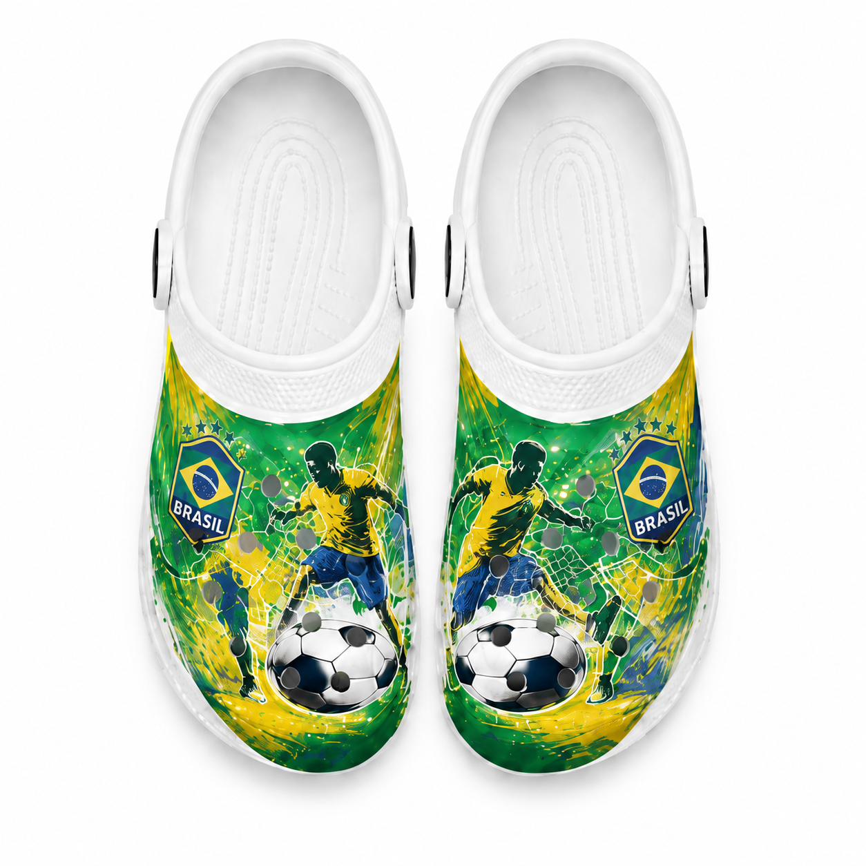 World Cup 2026 Brazil Football Fan Printed Clogs