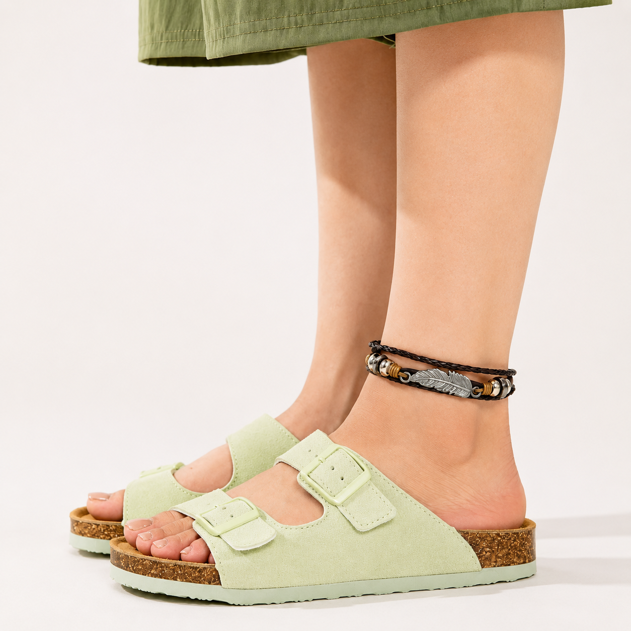 Casual Leather Slide Sandals For Women