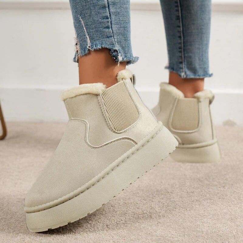 Soft Wool Lined Comfy Boots-Casual Comfort Sandal