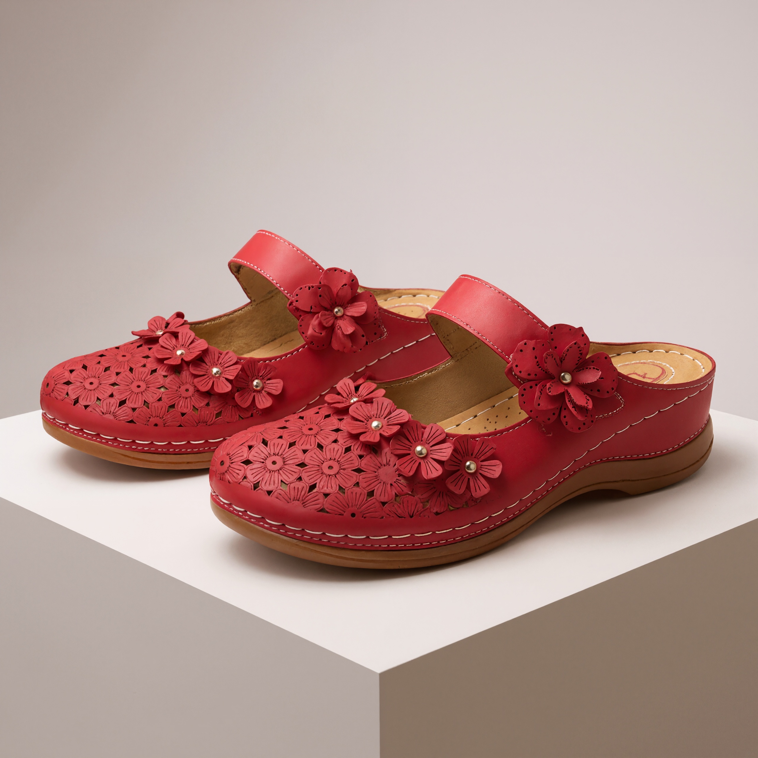 Floral Pattern Slip On Wedge FootwearFloral Pattern Slip On Wedge Footwear - Image 5