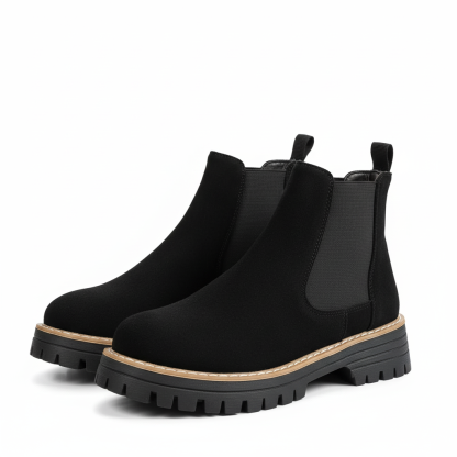 Women's Chunky Platform Chelsea Boots with Cushioned Insole