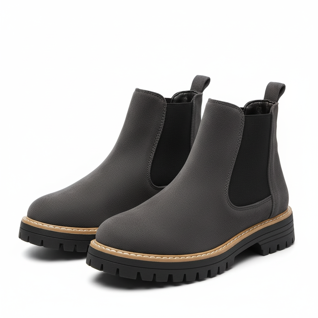 Women's Chunky Platform Chelsea Boots with Cushioned Insole