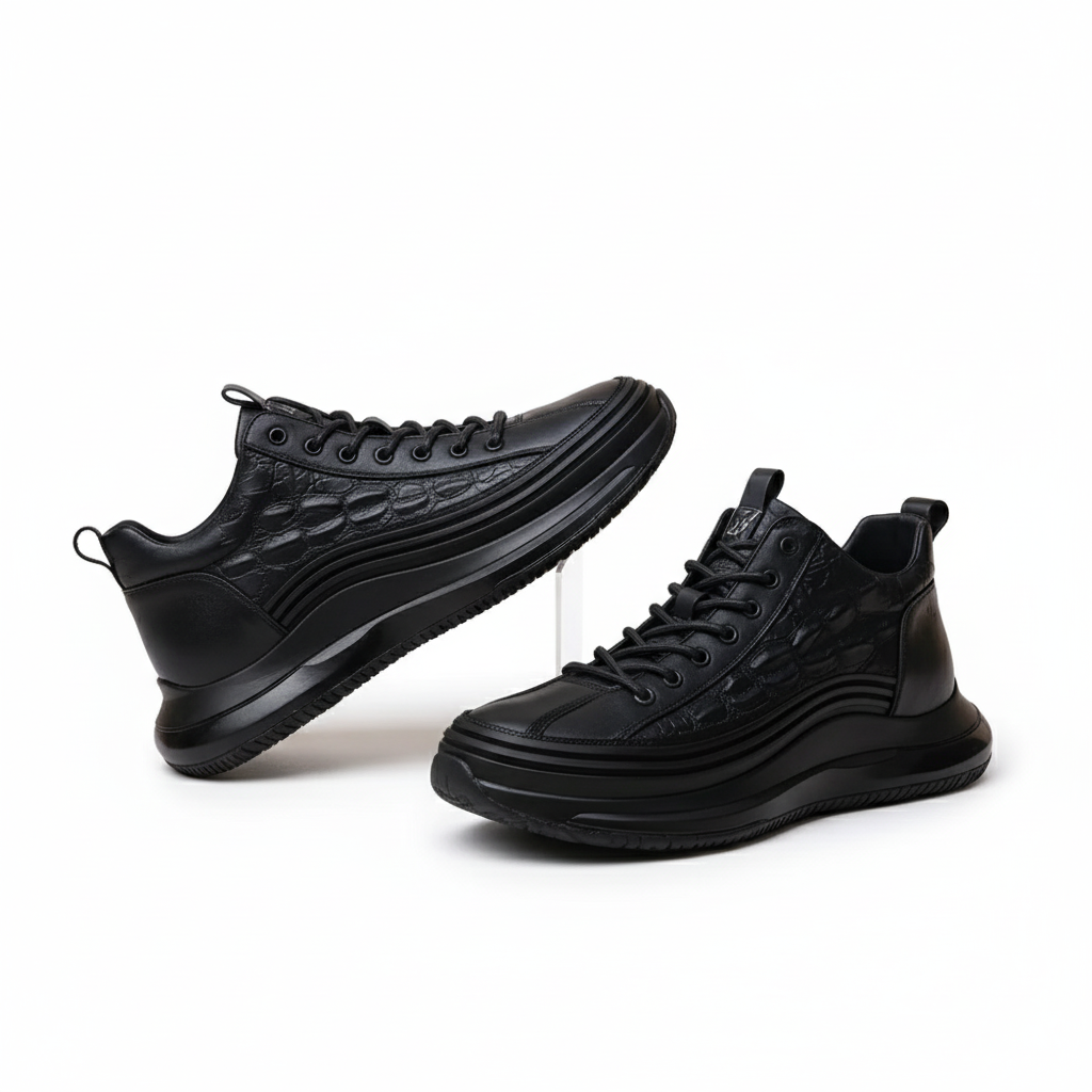 Sturdy Sports Sneakers With Patterned Finish