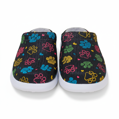 Floral Paw Print Slip On Clogs