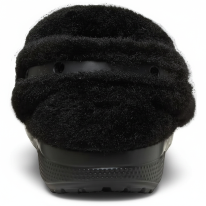 Faux Fur Lined Suede Clog With Adjustable Back Strap Design