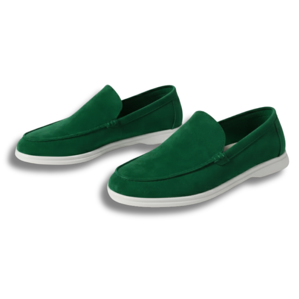 Classic Suede Loafers In Vintage Style