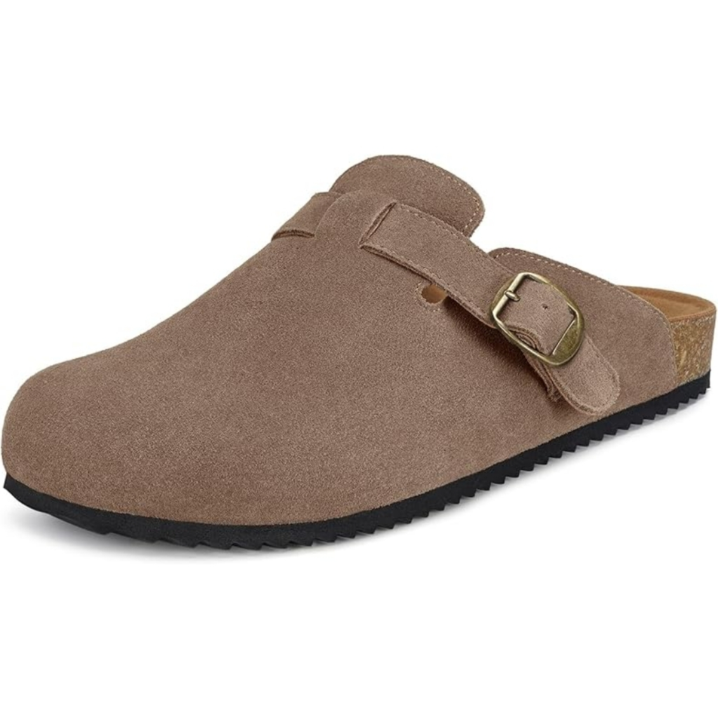 Leather Mules Cork Footbed Sandals With Arch SupportUnisex Clogs Leather Mules with Cork Footbed - Image 7