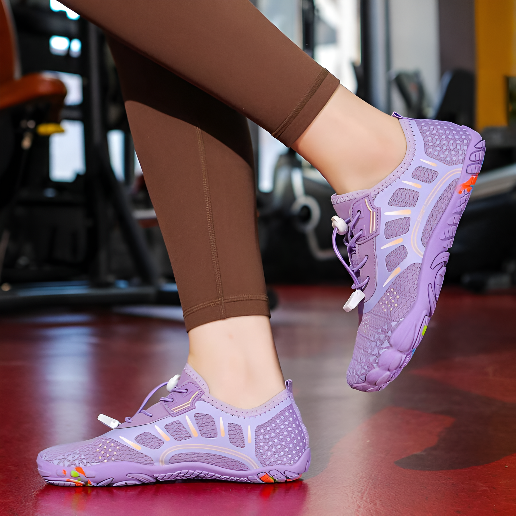 Adjustable Quick Dry Barefoot Water Shoes in Black - Texture Detail