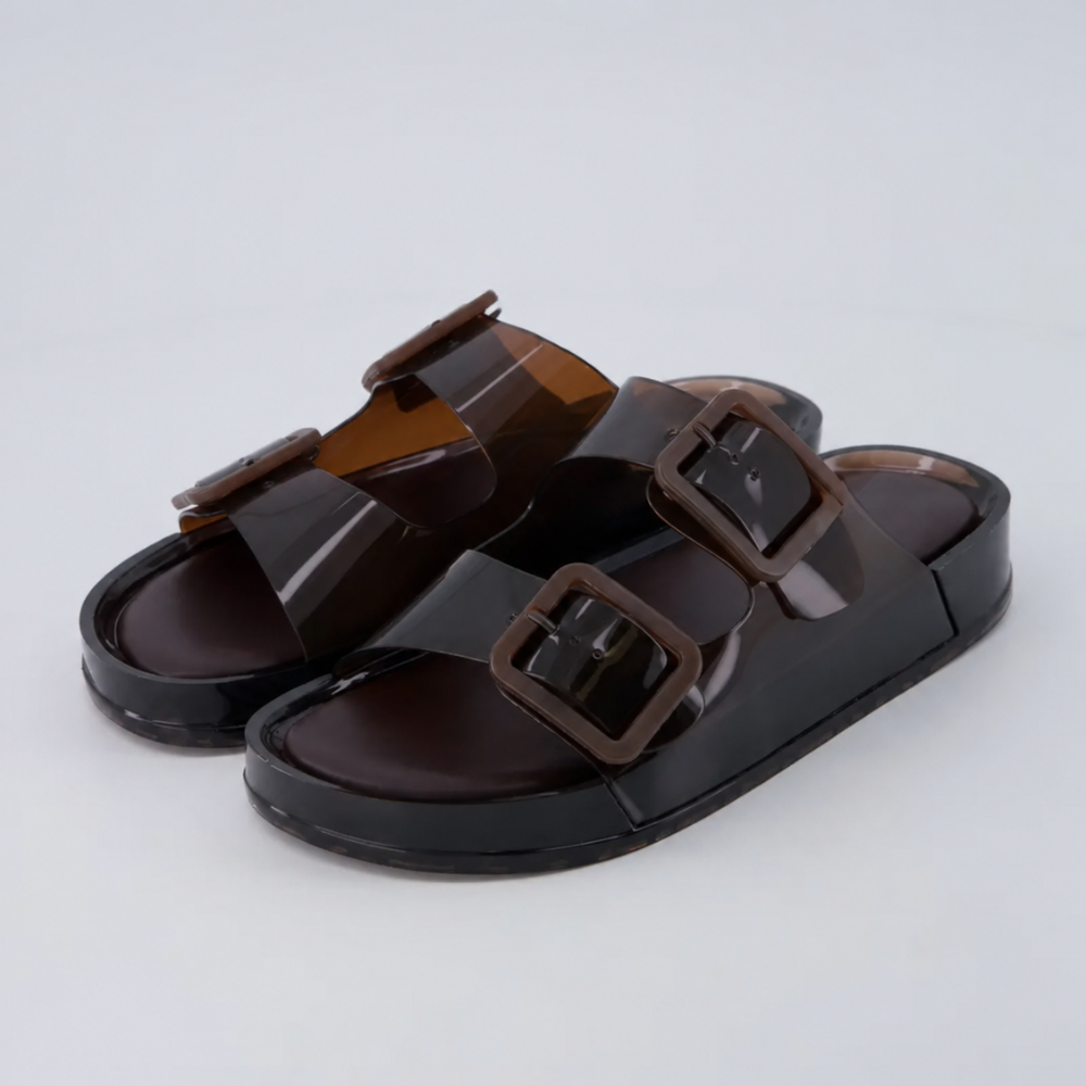 Pool Slide Waterproof Double Buckle Adjustable Slip On Sandals For Women