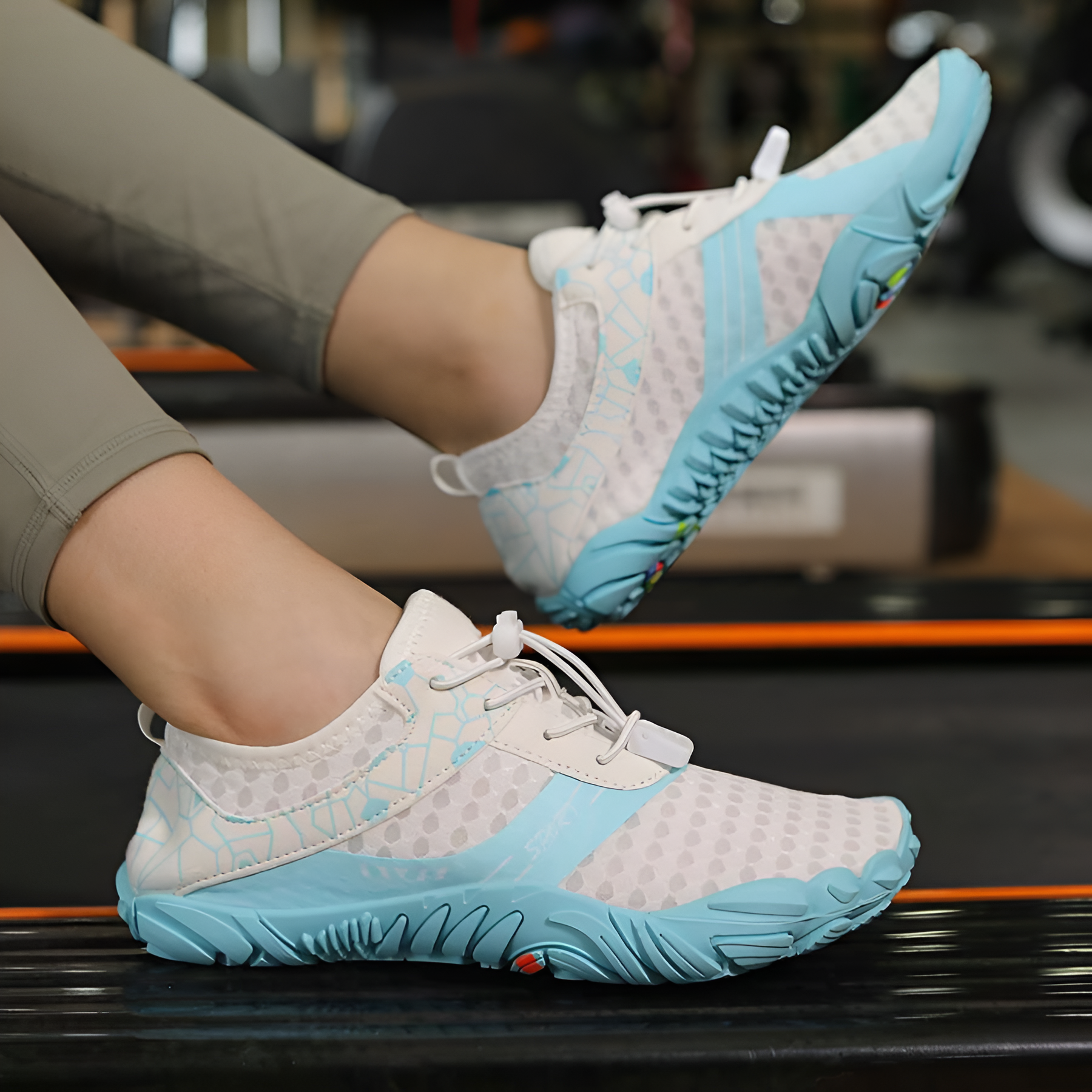 Adjustable Quick Dry Barefoot Water Shoes in Purple - Width View