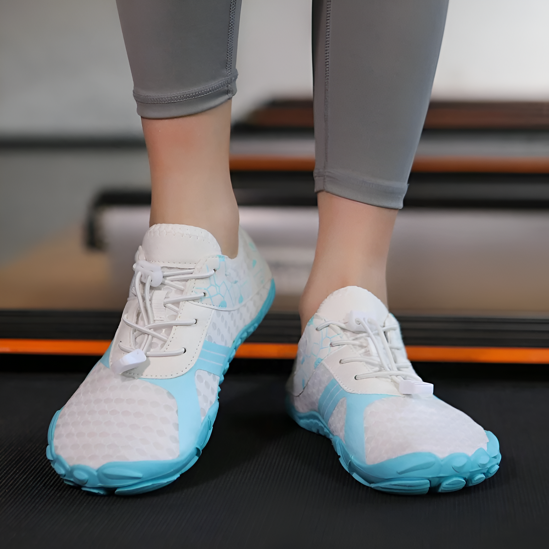 Adjustable Quick Dry Barefoot Water Shoes in Black - Pair View