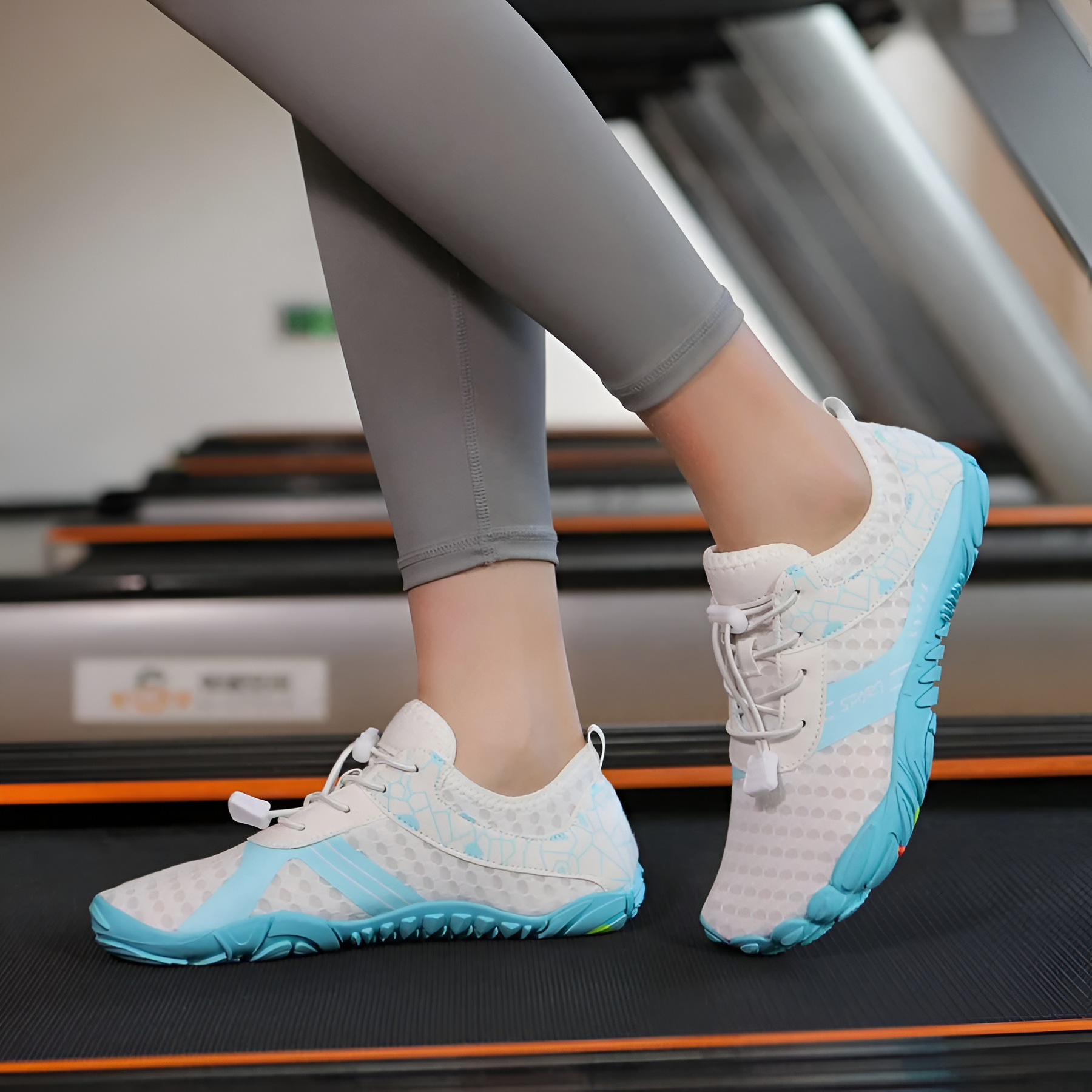 Adjustable Quick Dry Barefoot Water Shoes in Charcoal - Profile View