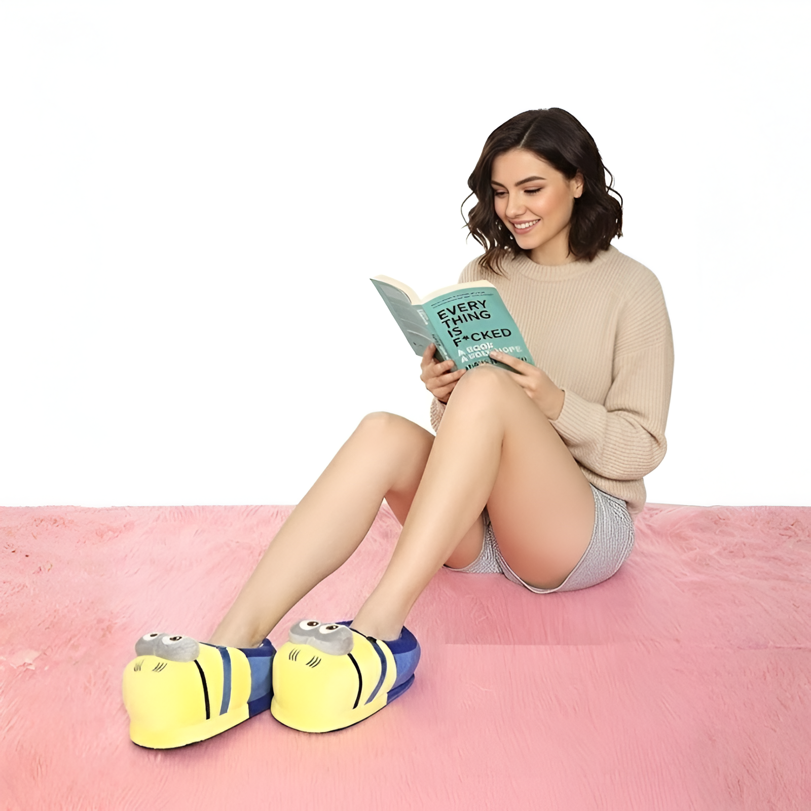 Minin Bedroom Home Plush Slipper Shoes Free SizeMinion Themed Comfortable Plush Slippers - Image 7