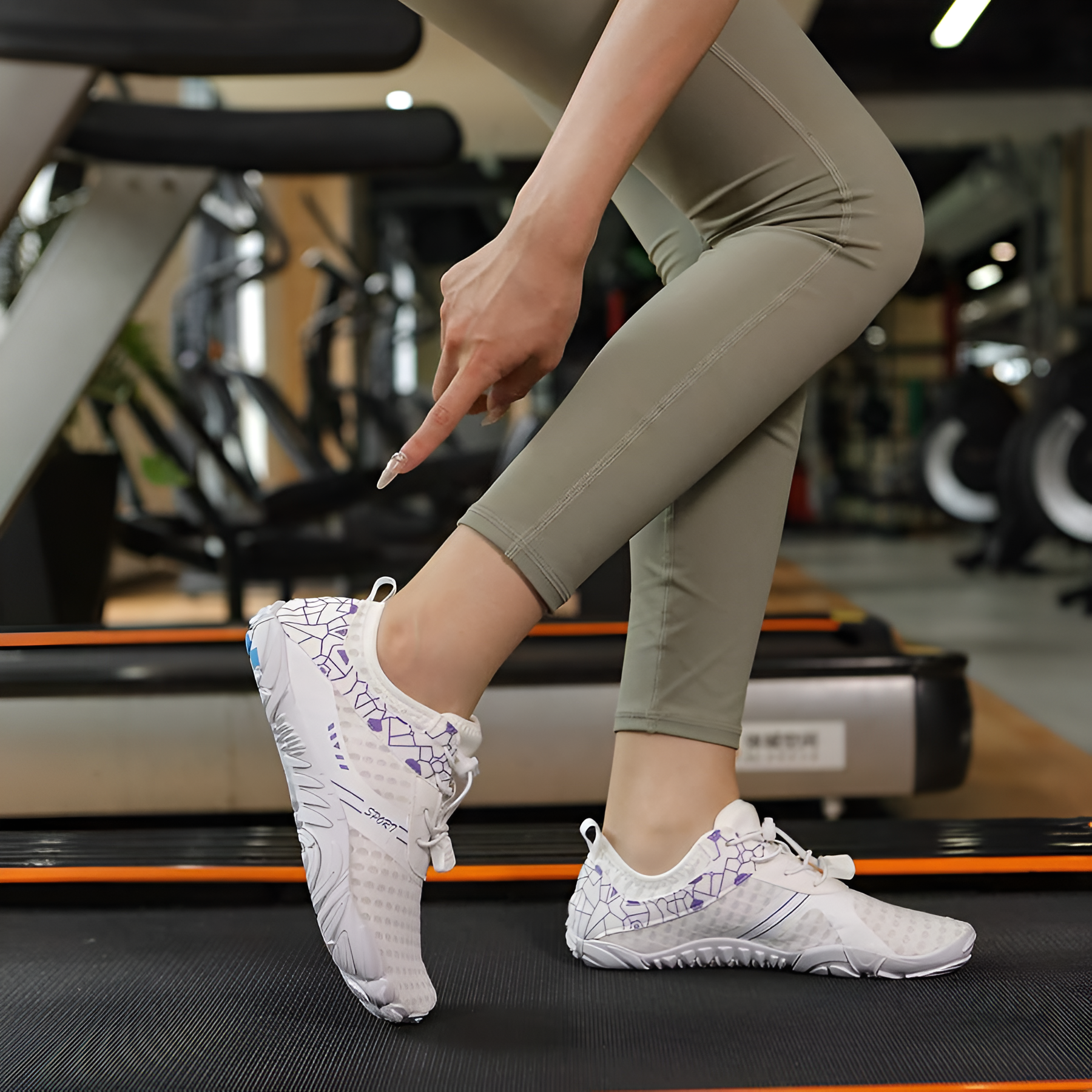 Adjustable Quick Dry Barefoot Water Shoes in Charcoal - Close-Up Detail