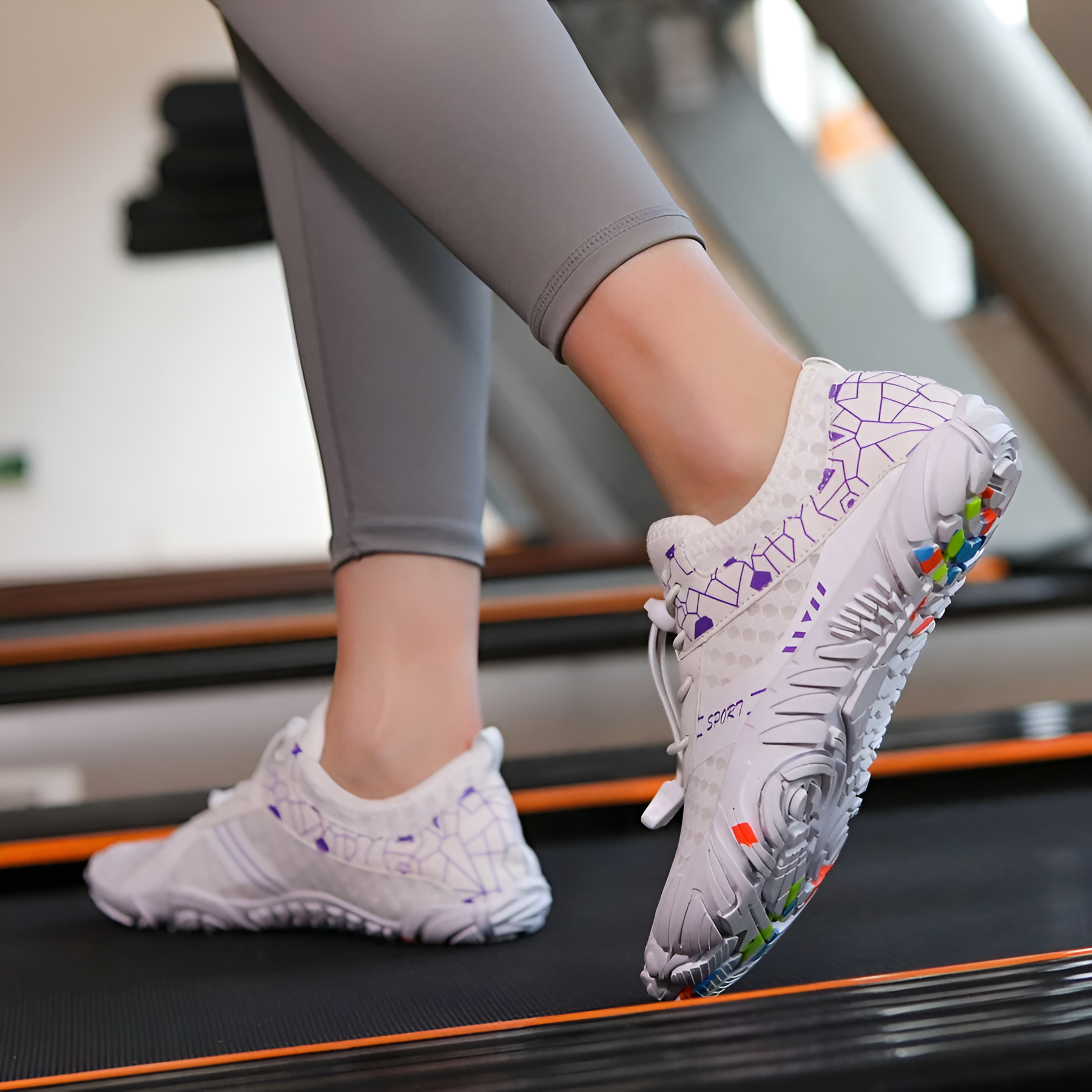 Adjustable Quick Dry Barefoot Water Shoes in White - Front View