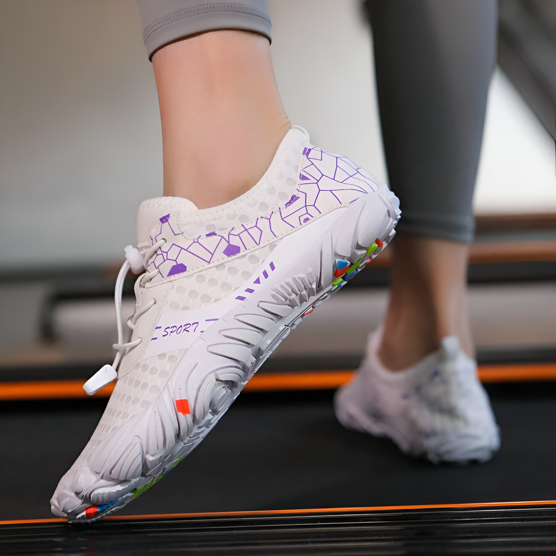 Adjustable Quick Dry Barefoot Water Shoes in Turquoise - Back View