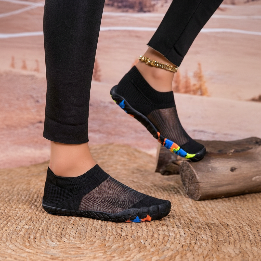 Non Slip Quick Dry Barefoot Aqua Shoes For Women in White - Top View