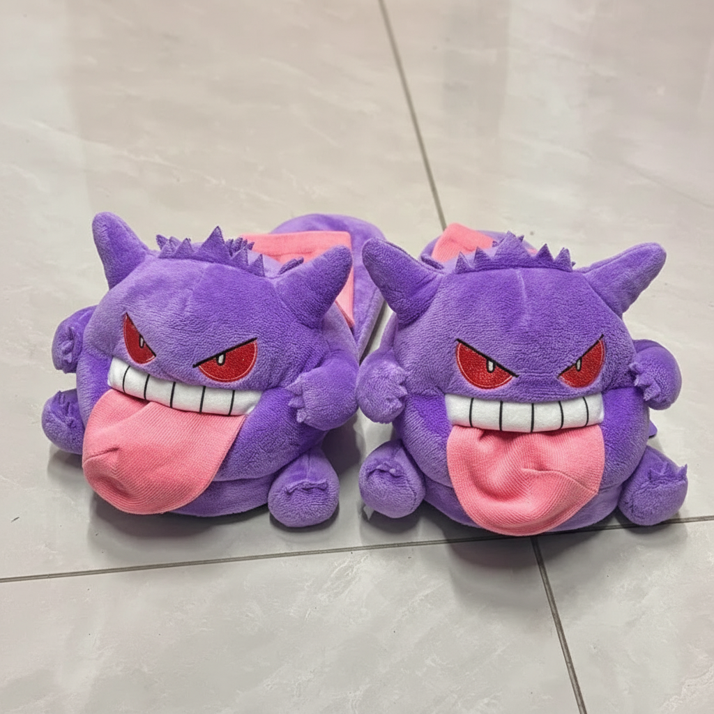 Gengar SlippersPlush Gengar Design Slippers For Indoor Wear - Image 3