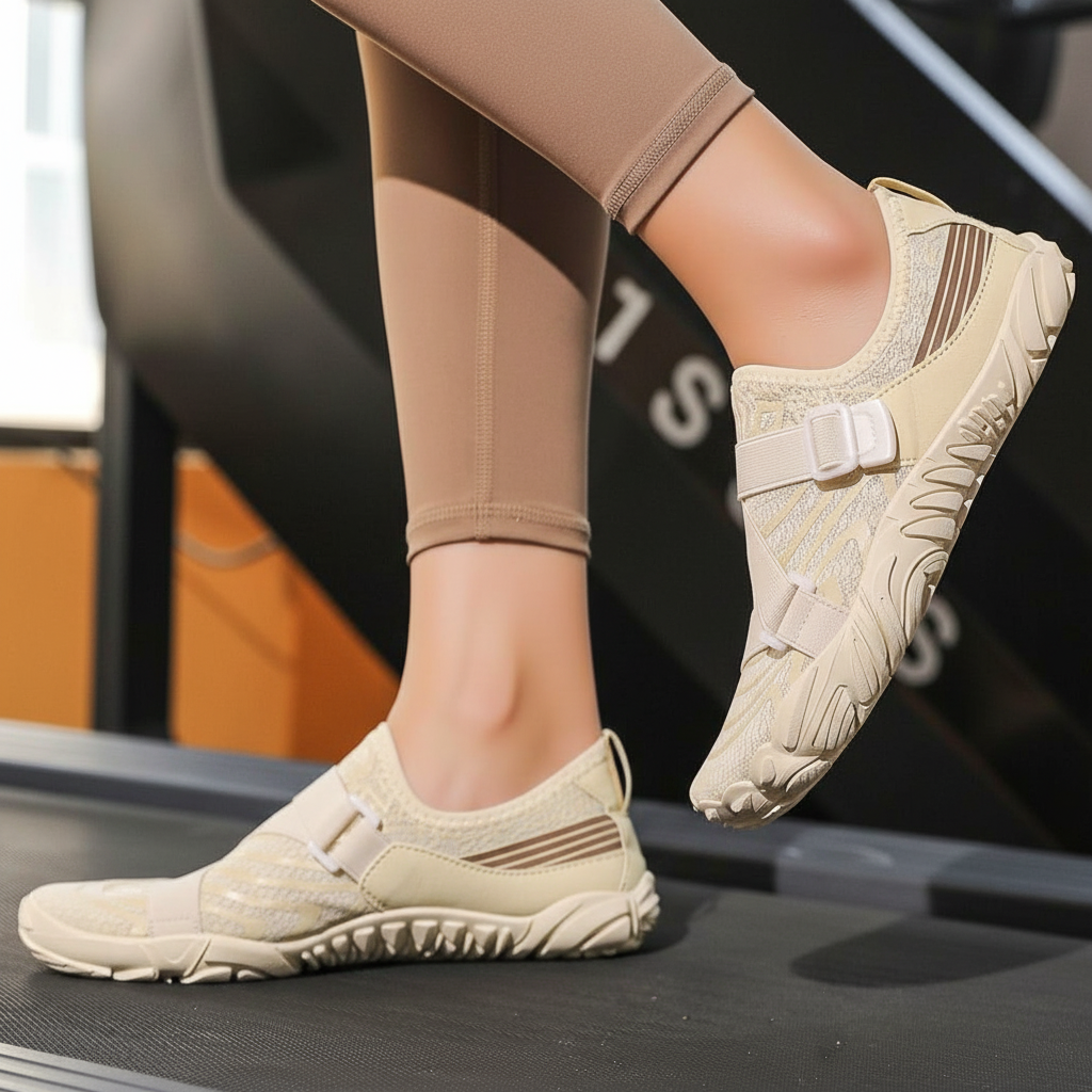 Adjustable Quick Dry Neutral Barefoot Shoes in Black - Close-Up Detail