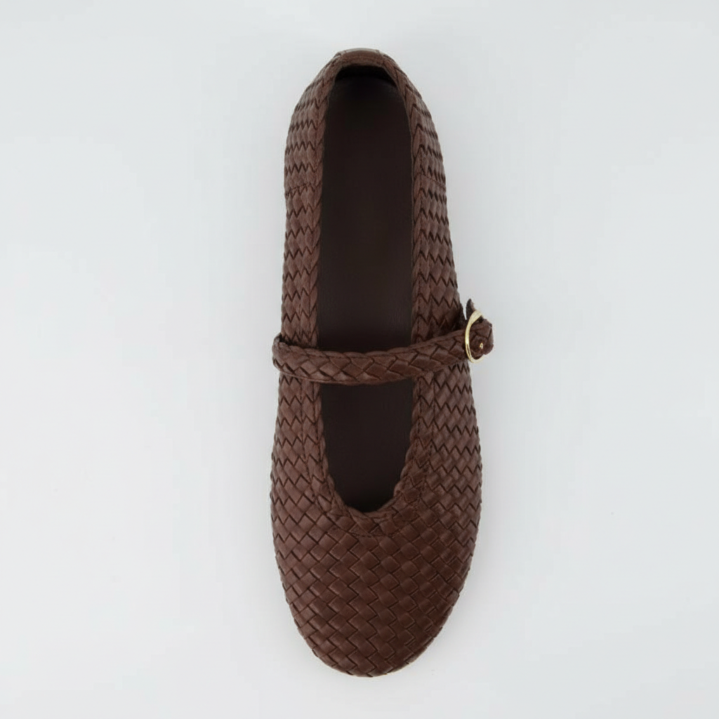 Woven Bistro Mary Jane Flat Shoes